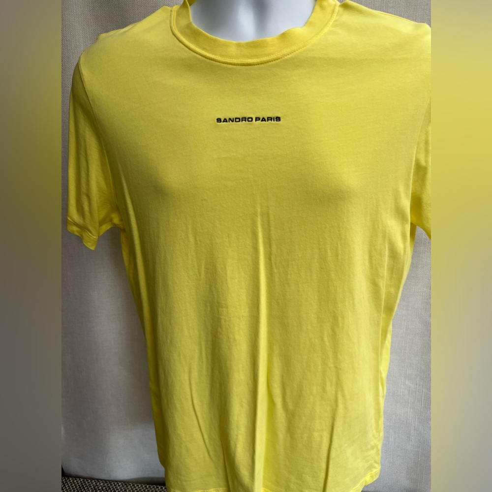 Men's "Sandro Paris" Yellow Tee-Shirt